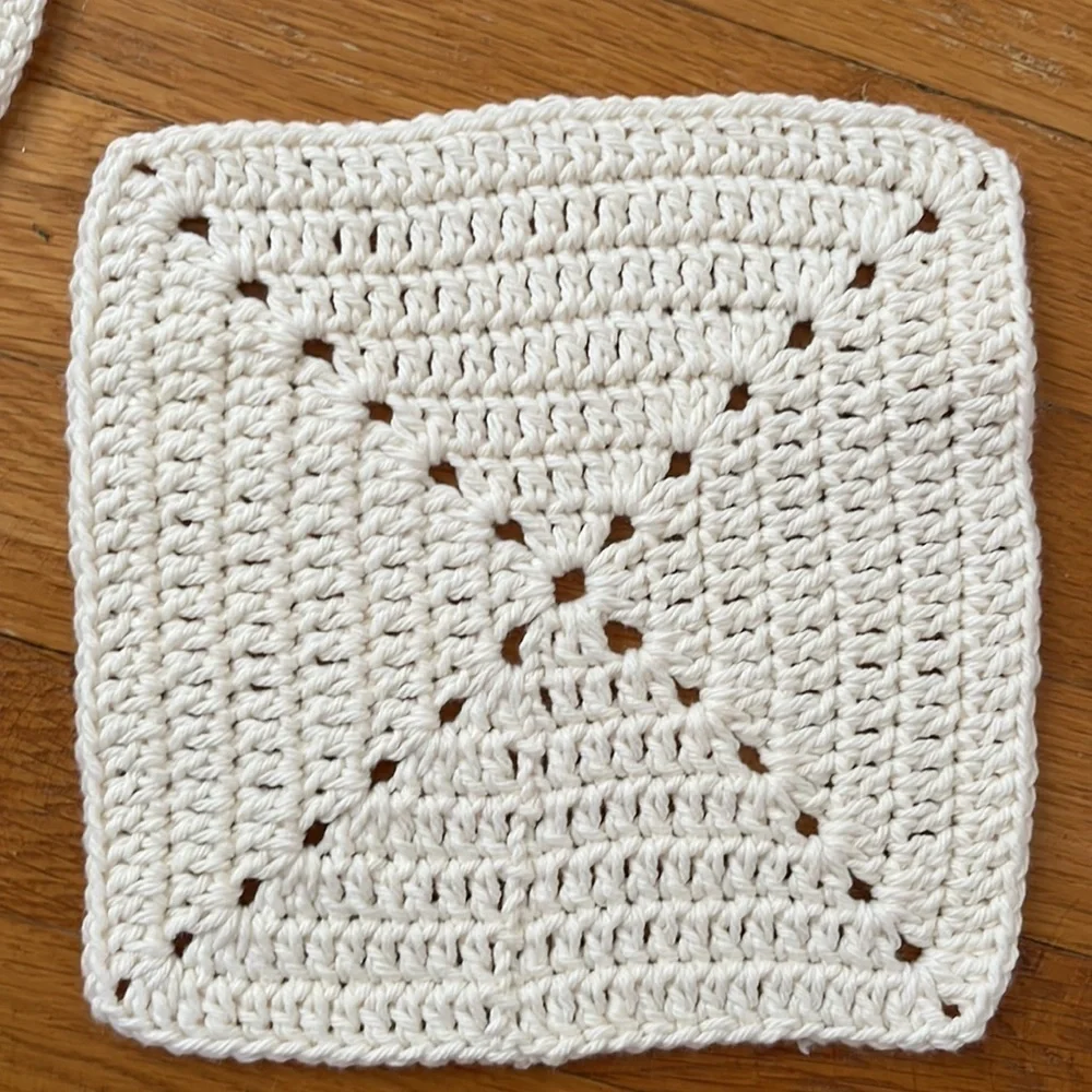 Set of 2 Handmade Crochet Ivory / Cream pot holders / doilies vintage